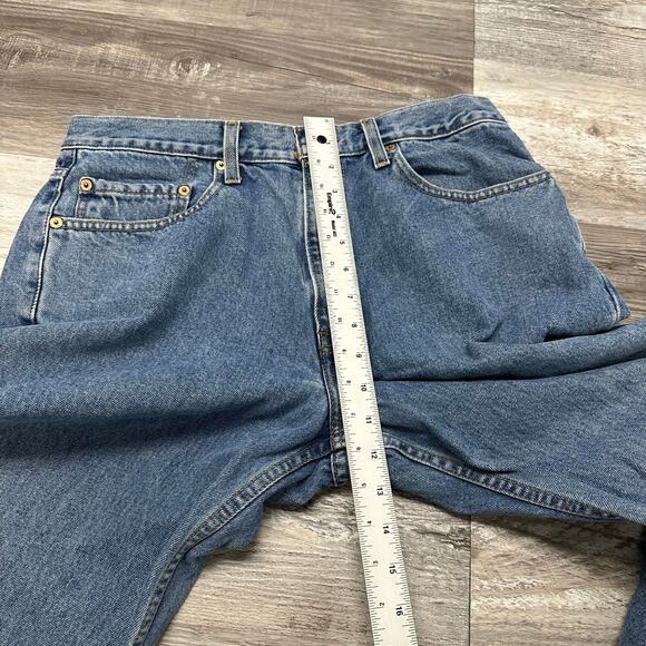 Vintage 90s Levis 550 Mid Wash Blue Mens 32x30 Loose Relaxed Fit Jeans Red Tab - Picture 11 of 13